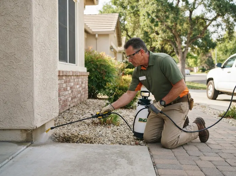 Exterior Perimeter Barrier Treatment in Oakdale, CA